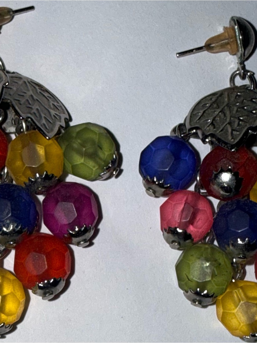 Colorful Multi-Bead Drop Earrings - Pink, Blue, Green, Yellow, Red, Purple